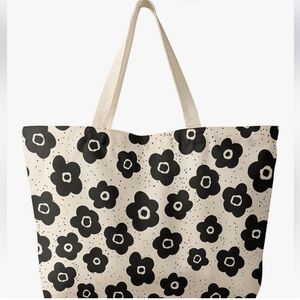 Canvas Tote Bag with Zipper NWOT